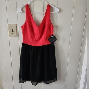 NWT BeBop Coral and Black Mini Dress Size M
